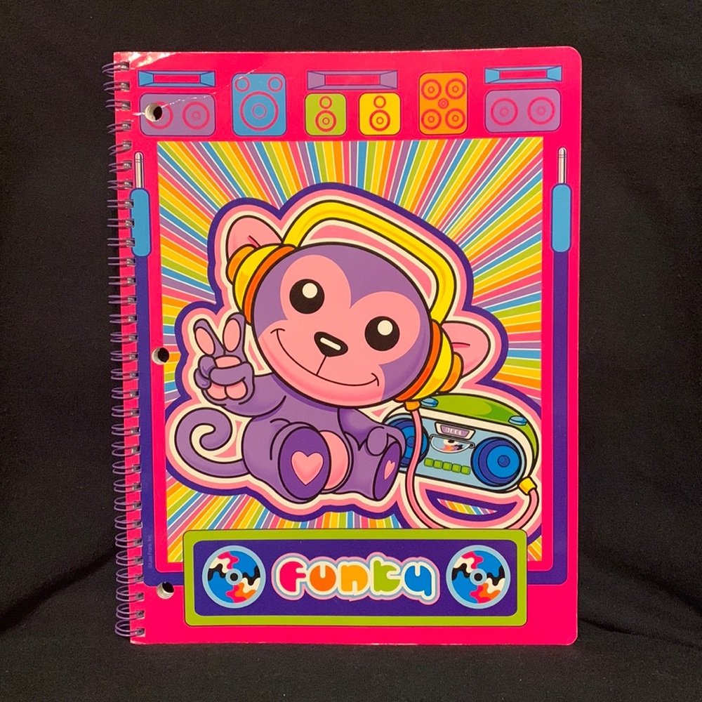 Lisa Frank funky monkey notebook 90s